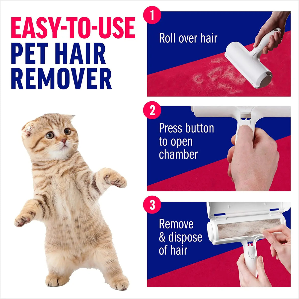 Rouleau anti-poils pour animaux – Chien et chat